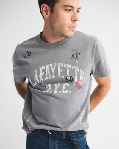 Abercrombie & Fitch Premium Heavyweight 2.0 Nyc Graphic Tee In Gray