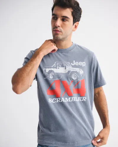 Abercrombie & Fitch Jeep Vintage-inspired Graphic Tee In Blue