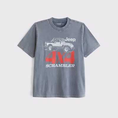 Abercrombie & Fitch Jeep Vintage-inspired Graphic Tee In Blue