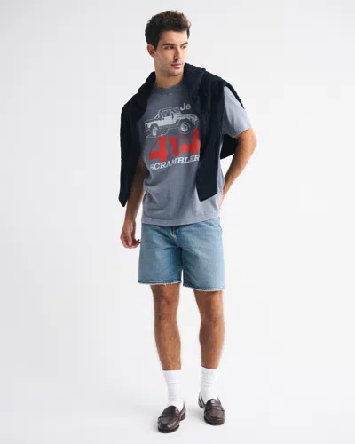 Abercrombie & Fitch Jeep Vintage-inspired Graphic Tee In Blue