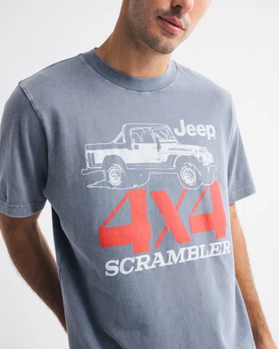 Abercrombie & Fitch Jeep Vintage-inspired Graphic Tee In Blue