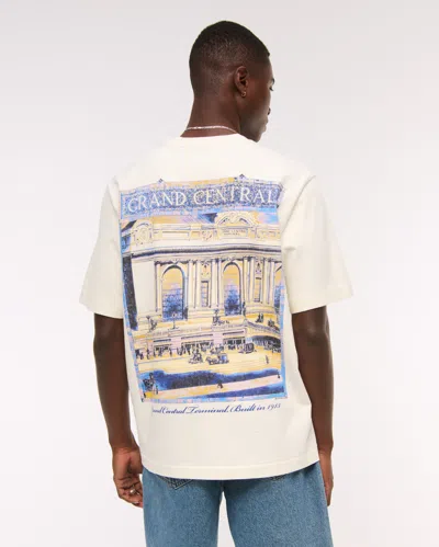 Abercrombie & Fitch Premium Heavyweight Nyc Tee In White