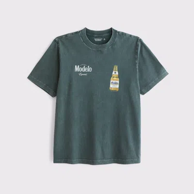 Abercrombie & Fitch Modelo Vintage-inspired Graphic Tee In Green