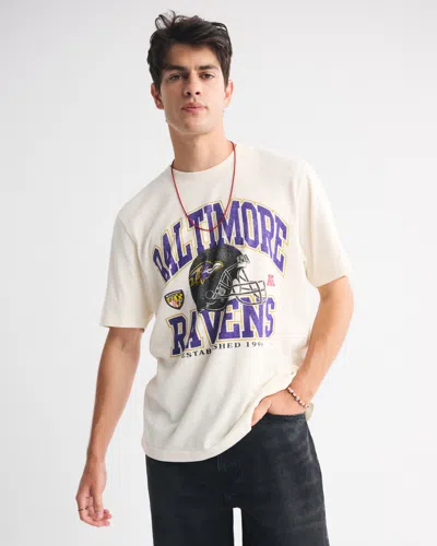 Abercrombie & Fitch Baltimore Ravens Vintage-inspired Graphic Tee In Neutral