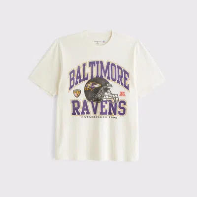 Abercrombie & Fitch Baltimore Ravens Vintage-inspired Graphic Tee In Neutral
