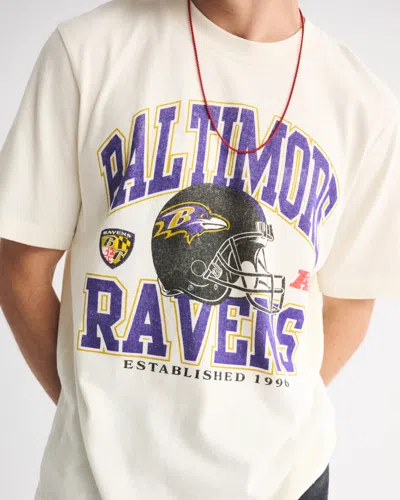 Abercrombie & Fitch Baltimore Ravens Vintage-inspired Graphic Tee In Neutral