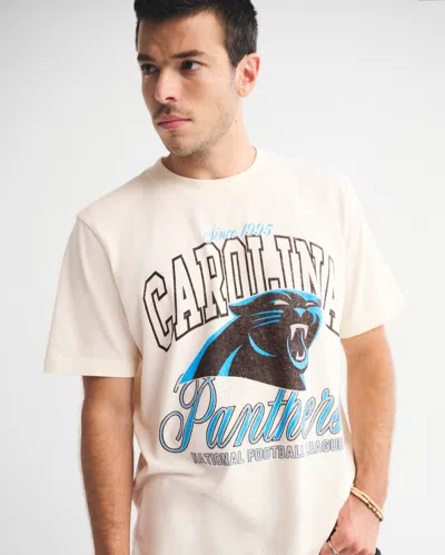 Abercrombie & Fitch Carolina Panthers Vintage-inspired Graphic Tee In Neutral