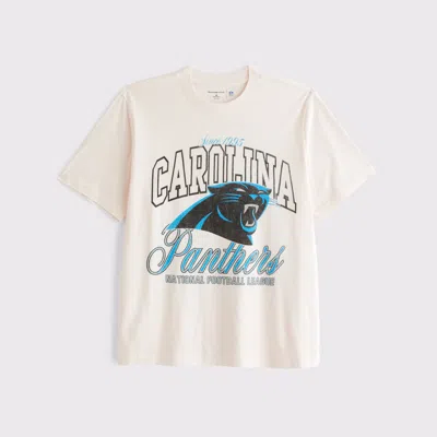 Abercrombie & Fitch Carolina Panthers Vintage-inspired Graphic Tee In Neutral