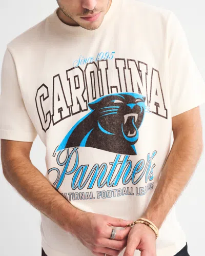 Abercrombie & Fitch Carolina Panthers Vintage-inspired Graphic Tee In Neutral