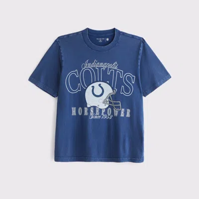 Abercrombie & Fitch Indianapolis Colts Vintage-inspired Graphic Tee In Blue