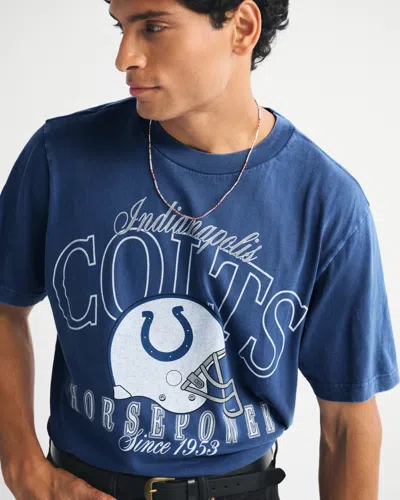 Abercrombie & Fitch Indianapolis Colts Vintage-inspired Graphic Tee In Blue