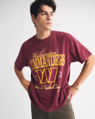 Abercrombie & Fitch Washington Commanders Vintage-inspired Graphic Tee In Purple