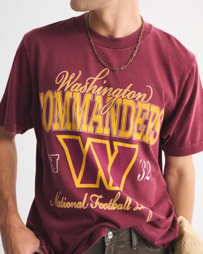 Abercrombie & Fitch Washington Commanders Vintage-inspired Graphic Tee In Purple