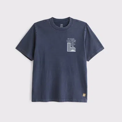 Abercrombie & Fitch Olympics Vintage-inspired Graphic Tee In Blue