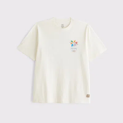 Abercrombie & Fitch Olympics Vintage-inspired Graphic Tee In White