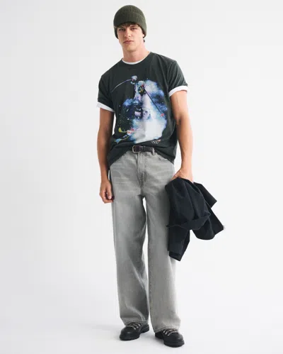 Abercrombie & Fitch Olympics Vintage-inspired Graphic Tee In Black