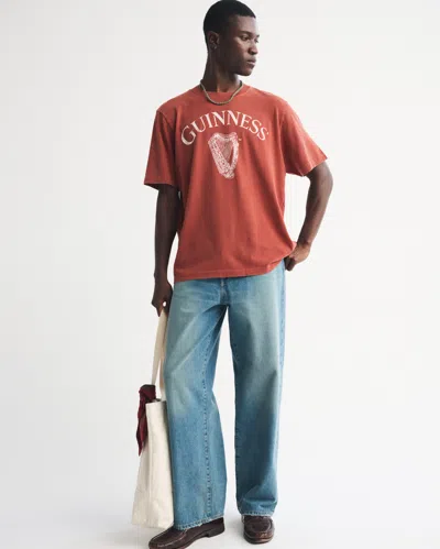 Abercrombie & Fitch Guinness Vintage-inspired Graphic Tee In Red