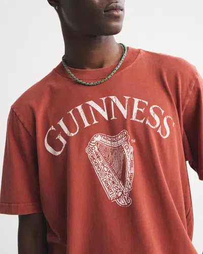 Abercrombie & Fitch Guinness Vintage-inspired Graphic Tee In Red