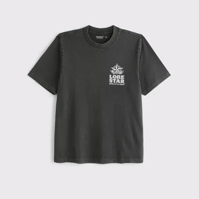 Abercrombie & Fitch Lone Star Beer Vintage-inspired Graphic Tee In Black