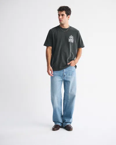 Abercrombie & Fitch Lone Star Beer Vintage-inspired Graphic Tee In Black