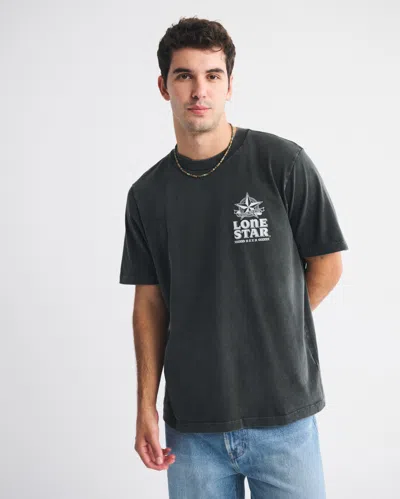 Abercrombie & Fitch Lone Star Beer Vintage-inspired Graphic Tee In Black