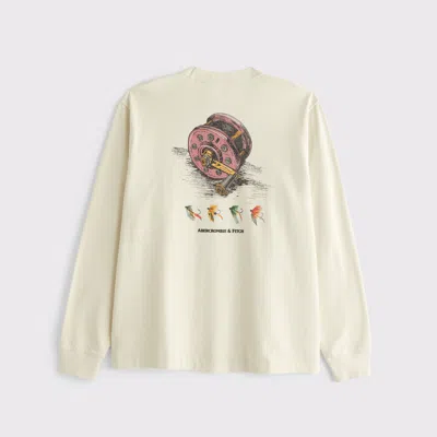 Abercrombie & Fitch Long-sleeve Premium Heavyweight 2.0 Graphic Logo Tee In White