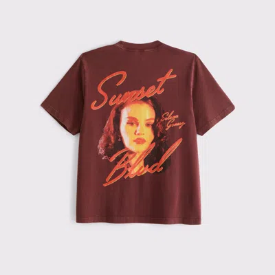 Abercrombie & Fitch Selena Gomez Vintage-inspired Graphic Tee In Burgundy