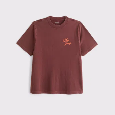 Abercrombie & Fitch Selena Gomez Vintage-inspired Graphic Tee In Burgundy
