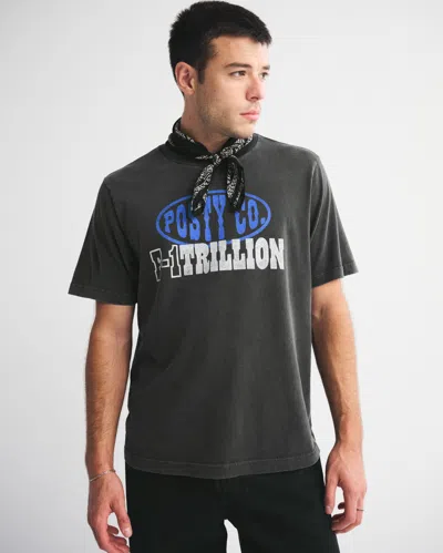 Abercrombie & Fitch Post Malone Vintage-inspired Graphic Tee In Black