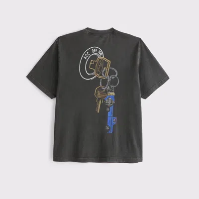 Abercrombie & Fitch Post Malone Vintage-inspired Graphic Tee In Black