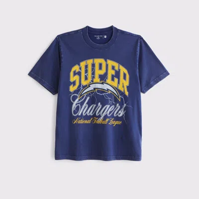 Abercrombie & Fitch Los Angeles Chargers Vintage-inspired Graphic Tee In Blue