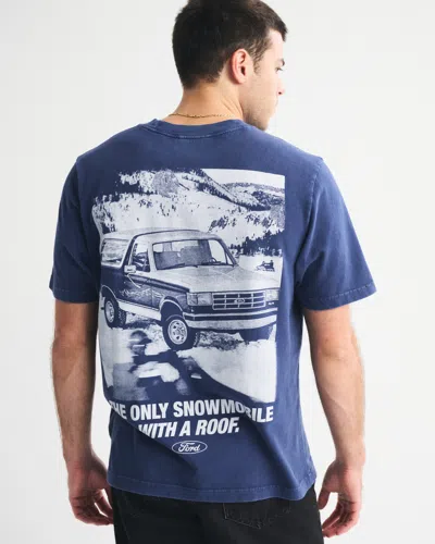 Abercrombie & Fitch Bronco Vintage-inspired Graphic Tee In Blue