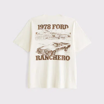 Abercrombie & Fitch Ford Vintage-inspired Graphic Tee In White