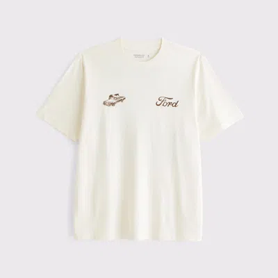 Abercrombie & Fitch Ford Vintage-inspired Graphic Tee In White