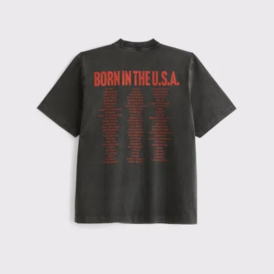 Abercrombie & Fitch Premium Heavyweight 2.0 Bruce Springsteen Graphic Tee In Gray