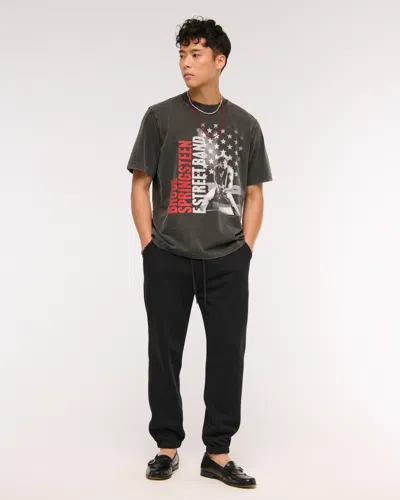 Abercrombie & Fitch Premium Heavyweight 2.0 Bruce Springsteen Graphic Tee In Gray