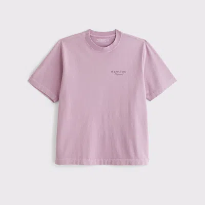 Abercrombie & Fitch Premium Heavyweight 2.0 Bar Graphic Tee In Purple
