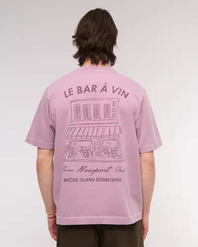 Abercrombie & Fitch Premium Heavyweight 2.0 Bar Graphic Tee In Purple