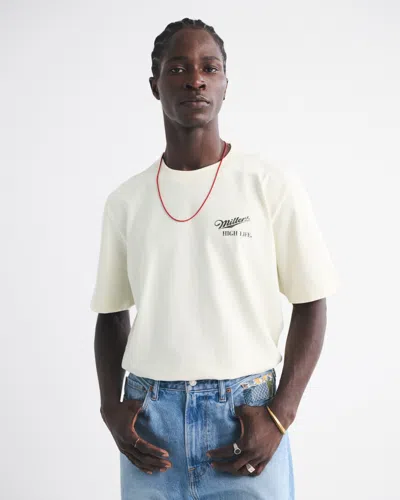 Abercrombie & Fitch Premium Heavyweight 2.0 Miller High Life Graphic Tee In Neutral