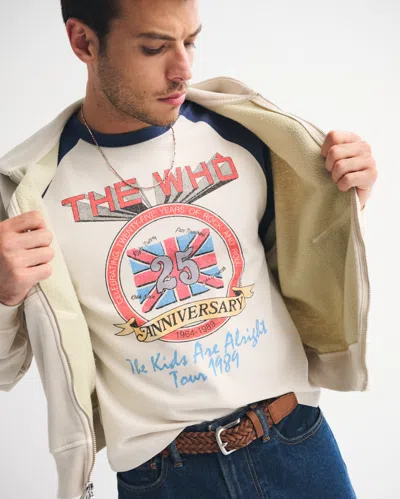 Abercrombie & Fitch The Who Long-sleeve Premium Heavyweight Tee In Neutral
