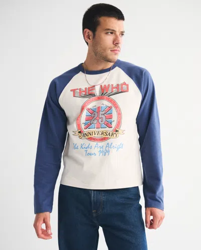 Abercrombie & Fitch The Who Long-sleeve Premium Heavyweight Tee In Neutral