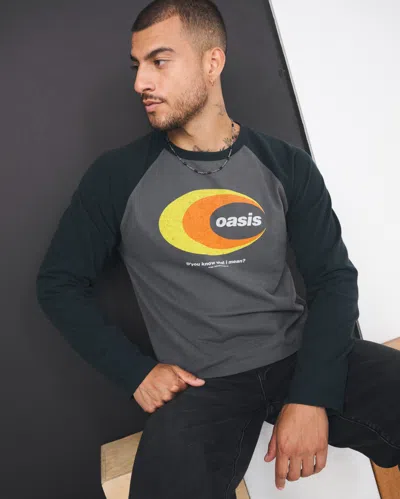 Abercrombie & Fitch Oasis Long-sleeve Premium Heavyweight Tee In Gray