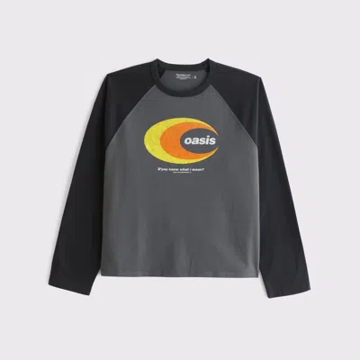 Abercrombie & Fitch Oasis Long-sleeve Premium Heavyweight Tee In Gray