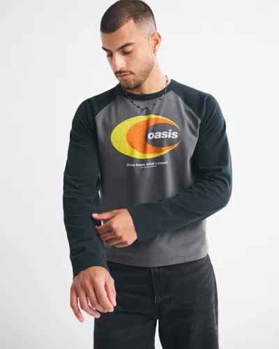 Abercrombie & Fitch Oasis Long-sleeve Premium Heavyweight Tee In Gray