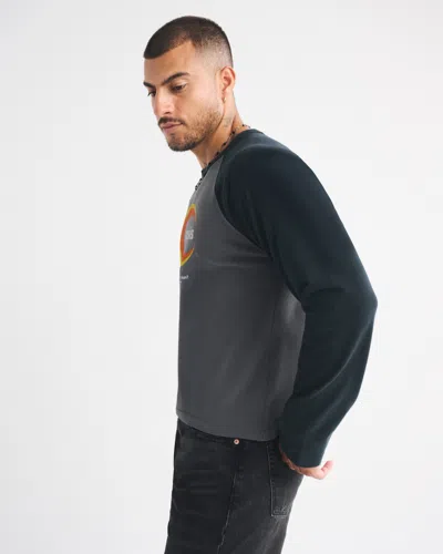 Abercrombie & Fitch Oasis Long-sleeve Premium Heavyweight Tee In Gray