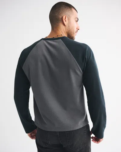 Abercrombie & Fitch Oasis Long-sleeve Premium Heavyweight Tee In Gray