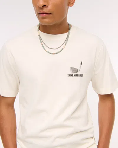 Abercrombie & Fitch Golf Classic Polished Graphic Tee In White