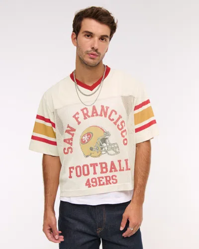 Abercrombie & Fitch San Francisco 49ers Mesh Tee In Neutral