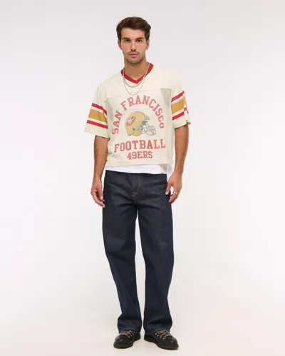 Abercrombie & Fitch San Francisco 49ers Mesh Tee In Neutral