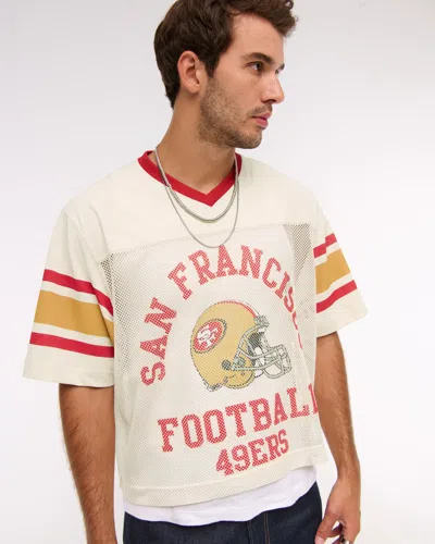 Abercrombie & Fitch San Francisco 49ers Mesh Tee In Neutral